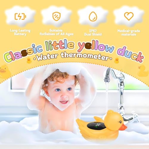 Baby Bath Thermometer Water Temp Safety Essential, Rechargeable Duck Toy - Image 6