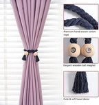 NICEEC 4 Pack Wooden Ball Magnetic Curtain Tiebacks Boho Home Decor Drape Tie - Image 3