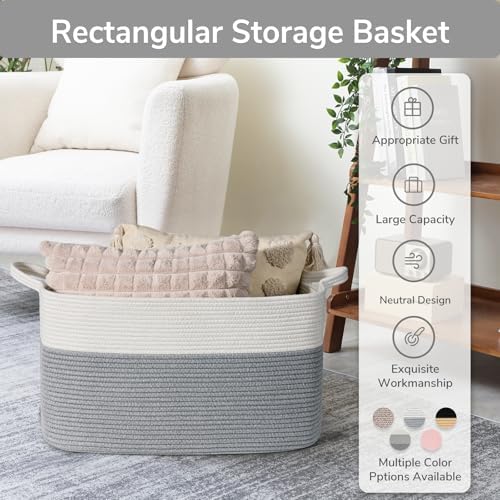 Goodpick Large Woven Rope Blanket Basket - Image 7