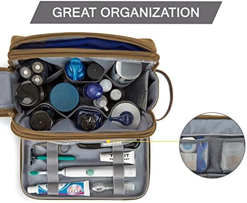 BAGSMART Toiletry Bag for Men, Canvas Travel Toiletry Organizer Dopp Kit - Image 2