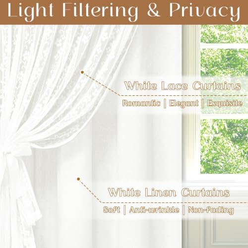 ASPMIZ Linen Curtains for Living Room Double Layer Curtains - Image 2