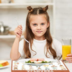 Educational Placemats Set of 6 Boho Kid Plastic Table Mat 17×13×0.04in - Image 6