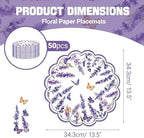 Paper Placemats Disposable 50 Pack Lavender Summer Placemats - Image 2