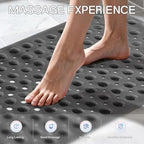 Anti-Slip Bathtub Shower Mat 40×16 Inch Opaque Black - Image 5
