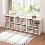 NELYE 8 Cube Organizer Bookcase White Open Shelf - Image 5