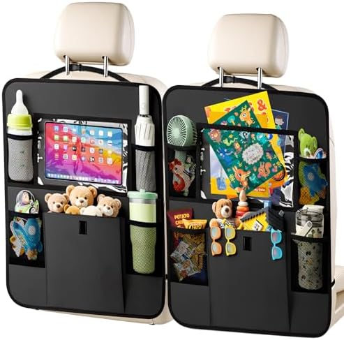 Car Backseat Organizer with Tablet Holder, 6 Storage Pockets Seat Back by Zecirl