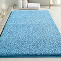 Polyester Bathroom Rug 24"x40" Blue, Non-Slip Soft Shaggy Bath Mat by Kildoss