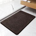 Chenille Bathroom Rug 24"x36" Brown, Non-Slip Plush Bath Mat by Kildoss