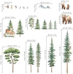 decalmile Pine Tree Woodland Forest Animal Bear Wall Decals Stickers - Image 4