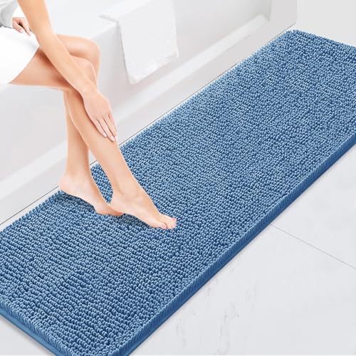 BOANKODU Bathroom Rugs 47x20, Extra Soft Absorbent Chenille Bath Rugs, PVC by BOANKODU