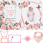 Chumia 6 Pcs Baby Monthly Milestone Blanket, Girl 60"x40" by Chumia