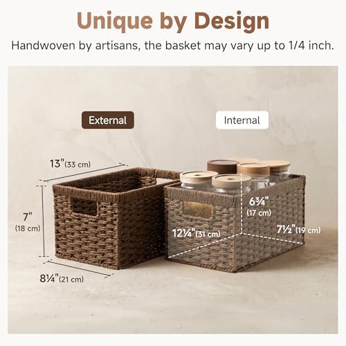 StorageWorks Rectangular Wicker Storage Baskets - Image 3