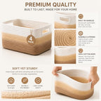 4 sets of hand-woven cotton rope storage boxes, suitable - Image 6