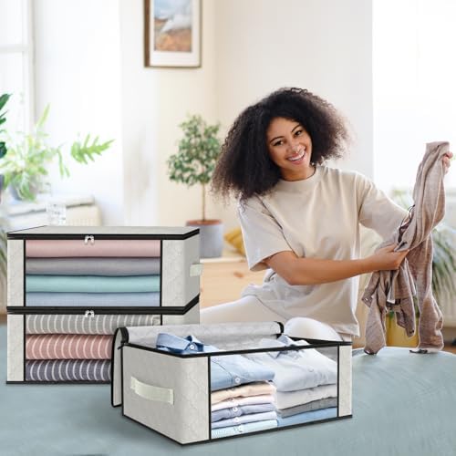 HomeHacks 6-Pack Clothes Organizer Storage Bags, 35L Storage Bins - Image 7