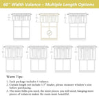 Linen Valances for Windows, Light Filtering Faux Linen Textured Small Short - Image 3