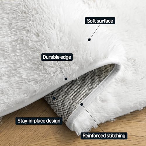 Amazon Basics Fluffy Washable Area Rug, Bedside Shaggy Carpet - Image 3