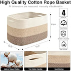 ICERZCZ Storage Baskets for Organizing & Shelves, Woven Cotton Rope - Image 3