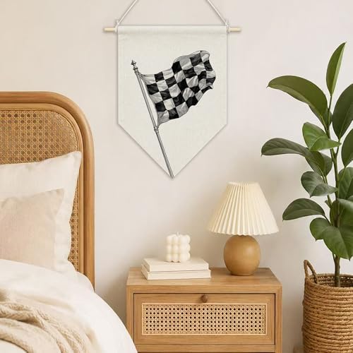 KYTWSFWS Vintage Race Car Boy Nursery Wall Art Pennant Flag, Boys Room Wall - Image 2