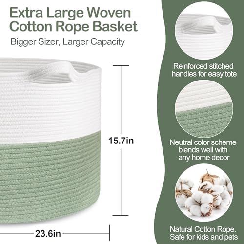 MEGASKET 115L Extra Large Blanket Basket, Kids Dog Toy Storage Bin Box - Image 2