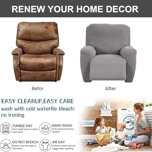 Recliner Chair Covers 4-Pieces Recliner Slipcovers Lazy Boy Chair Covers - Image 7