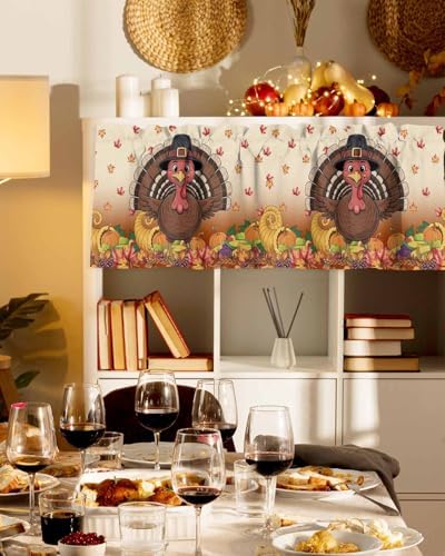 Vandarllin Fall Thanksgiving Kitchen Curtains Valances - Image 5