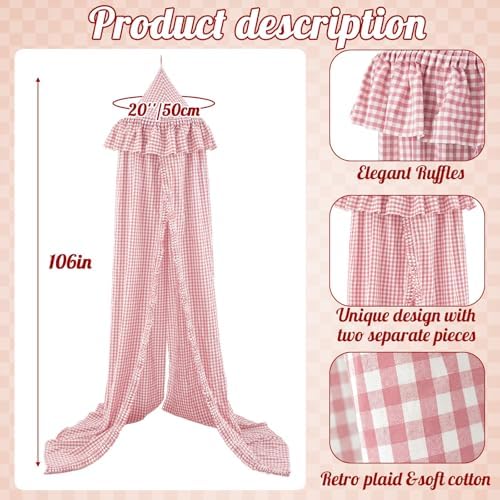 SmoothNovelty Gingham Plaid Bed Canopy - Image 2