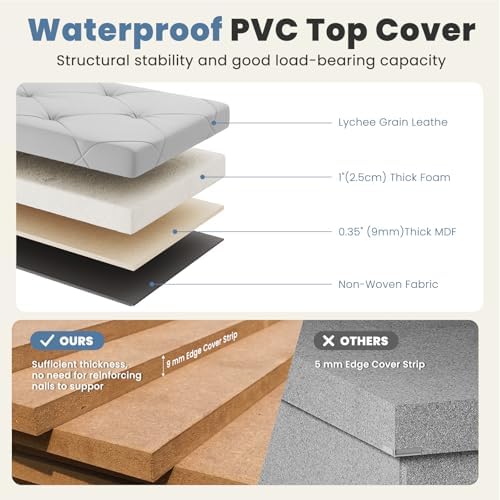 DUMOS 43 Inch Folding Storage Ottoman Bench, Large Ottoman - Image 4