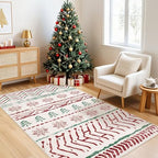Nakagishi 3x5 Christmas Area Rug: Washable Boho Neutral Modern Soft Stain - Image 4