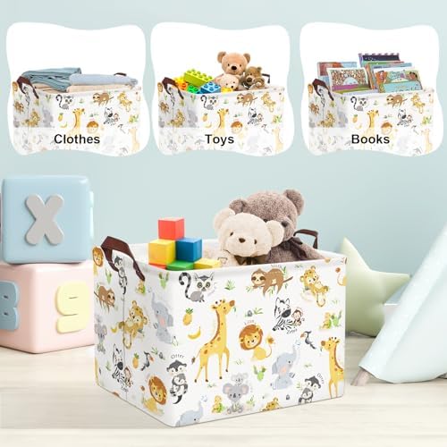 Clastyle Rectangular Baby Storage Basket Large Collapsible Kid Toy Bin Nursery - Image 5