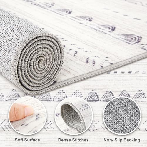 Nakagishi Round Rug Boho Area Rugs: 8x8 Washable Large Circle Neutral Soft - Image 3