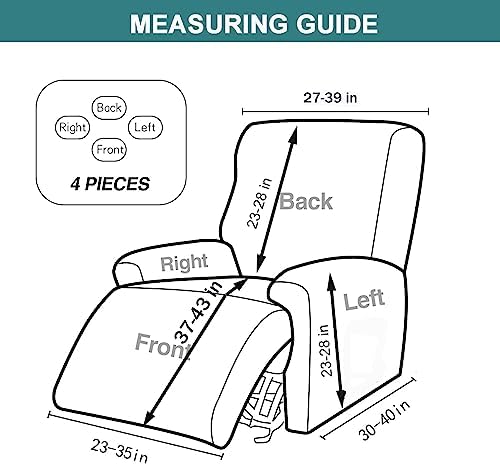 NILUOH Stretch Recliner Covers 4 Piece, Non-Slip Lazy Boy Chair Covers - Image 6