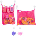2 x Mesh Bath Toy Organizer + 6 Ultra Strong Hooks – The Perfect Bathtub Toy by CamfylifeBaby