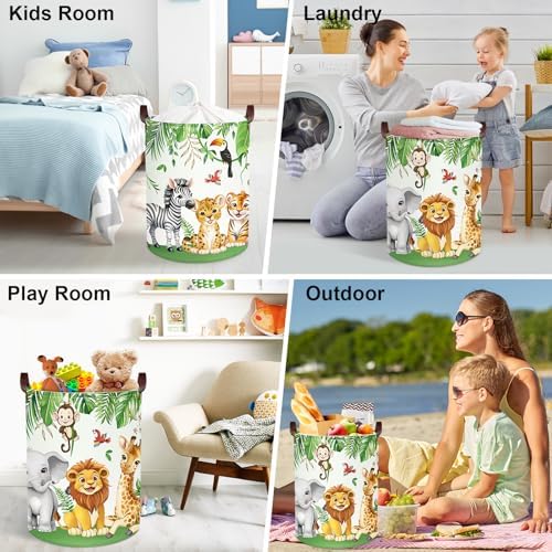 Clastyle Safari Animal Laundry Basket Leaf Kids Clothes Book Storage Basket - Image 7