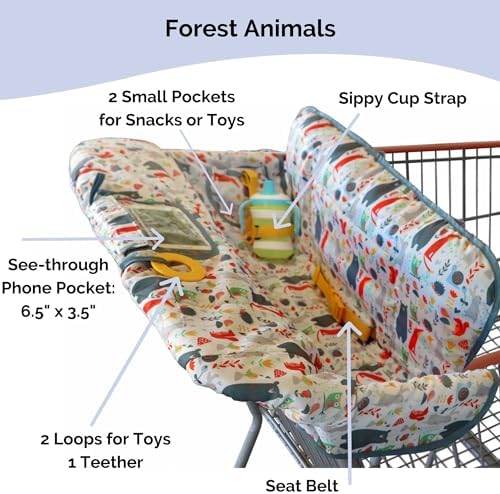 Suessie Shopping Cart Cover and High Chair Cover, Forest Animals - Image 3