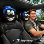 Funny Cartoon car headrest Cover, 2 Pieces Set of Cute Funny Eyes, Suitable - Image 6
