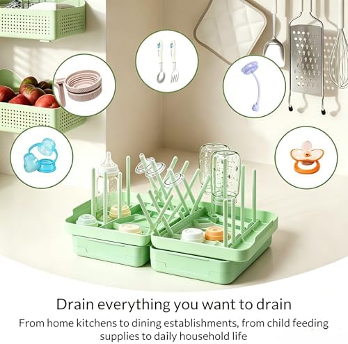 Foldable Travel Bottle Drying Rack, 16-Rib High Capacity, Space-Saving Portable - Image 5