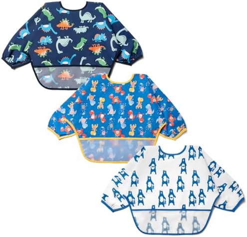 3 Pcs Long Sleeved Bib Set|Baby Waterproof Bibs by Baby+Noah