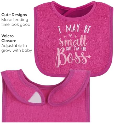 The Peanutshell Baby Girl Terry Bib Set of 8-100% Cotton, Absorbent Baby Bibs - Image 3