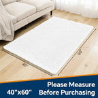 Chenille Bathroom Rug 40"x60" White, Large Plush Bath Mat - Image 2