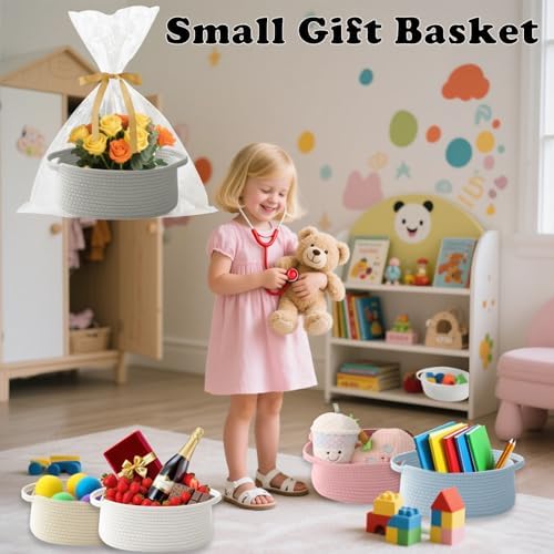 Grey Small Woven Rope Basket - Image 4