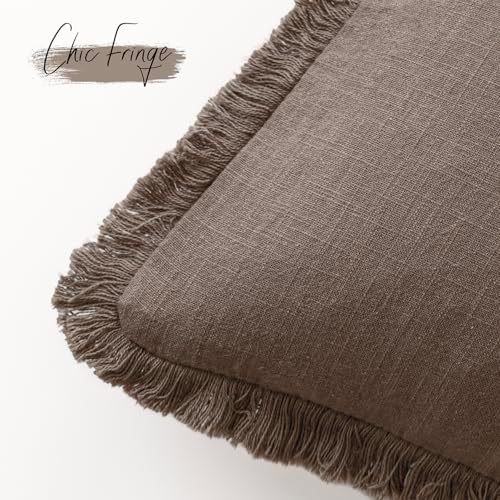 Foindtower Decorative Linen Fringe Throw Pillow Covers Cozy Boho Farmhouse - Image 3