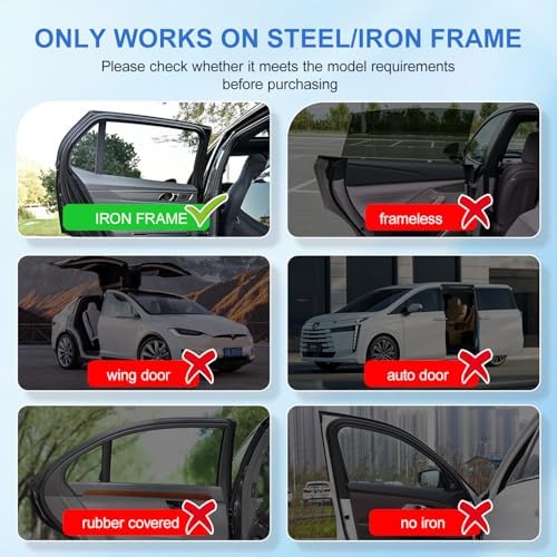 Car Window Shades, 8 Strong Magnets Magnetic Side Window Sun Shade - Image 5