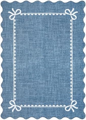 GarveeHome Scalloped Bow Rug 4x6 Washable Rugs - Image 4