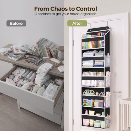 LAMU Over the Door Organizer, Large Capacity Behind the Door Storage - Image 4