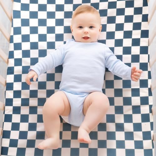 4 Pack Checkered Plaid Crib Sheets Neutral Breathable Buffalo Check Fitted Baby - Image 3