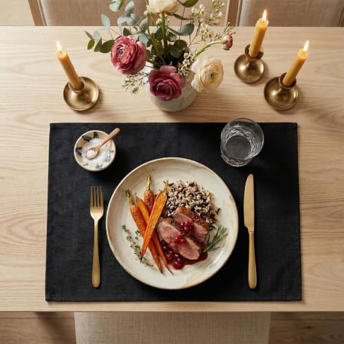 Artoid Mode Black Placemats Set of 4, 12x18 Inch Halloween Washable Holiday - Image 5