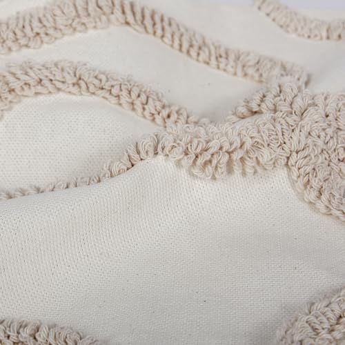 Coquette Bow Tufted Throw Pillow Cover 12x20, Boho Neutral Linen Cushion Case - Image 2