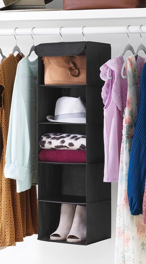 Whitmor 5 Tier Shelf Hanging Closet Organizer, Hanging Shelves by Whitmor