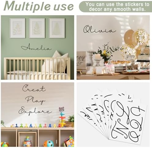 Boao Personalized Name Letter Wall Decal, lassic Cursive - Image 6