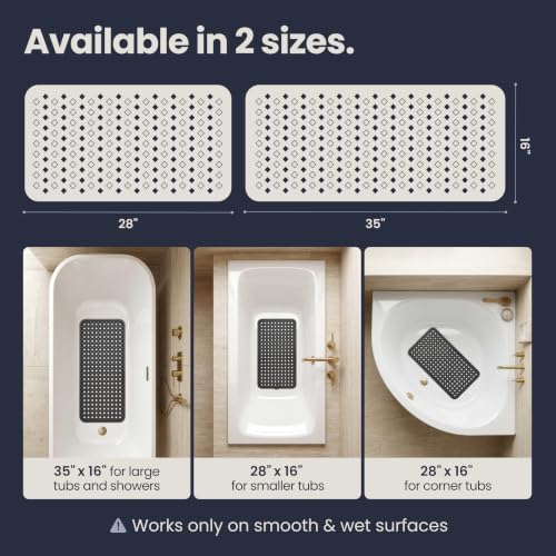 homerella Bathtub Mat Non Slip 28x16 Shower Mat Non Slip Anti Mold BPA Free - Image 5